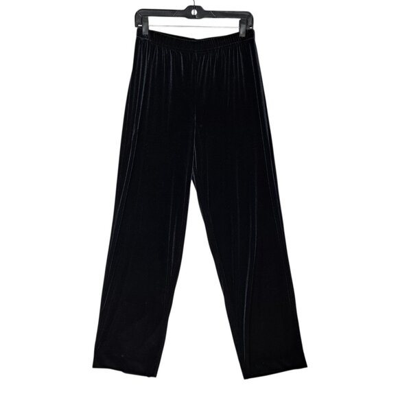 Coldwater Creek Velvet Velour Pants Pull On Elastic Straight Leg Womens M 8-10 - Picture 1 of 5
